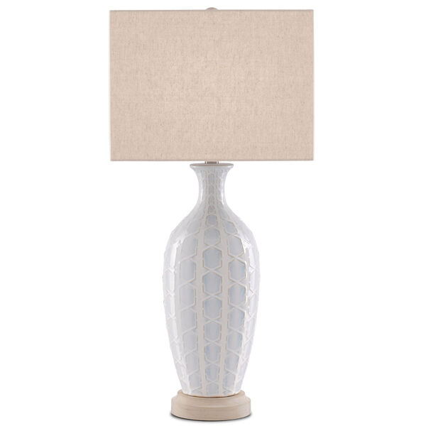 Saraband Sky Blue and Cream One-Light Table Lamp, image 1