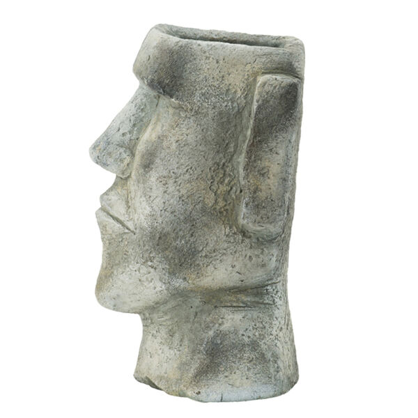 Gray 11-Inch Easter Island Statue Outdoor Planter, image 3