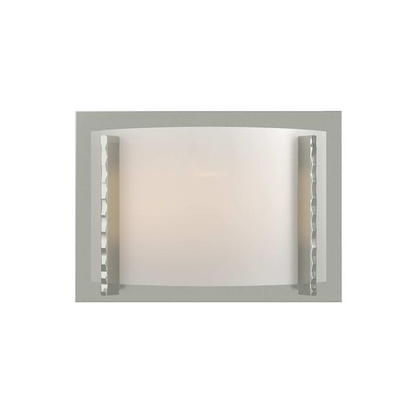 Vertical Bar Sterling One-Light Wall Sconce with White Art Glass, image 1