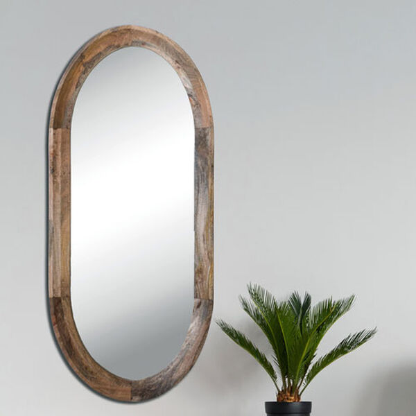 Shoreline Oval Wall Mirror with Mango Wood Frame, image 3