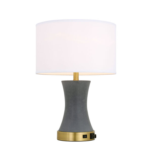 Knox Brushed Brass and Grey One-Light Table Lamp, image 4