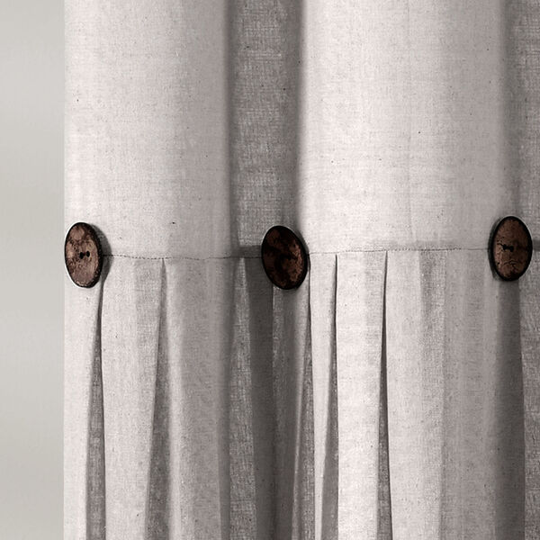 Linen Button Gray 72 x 72 In. Button Single Shower Curtain, image 3