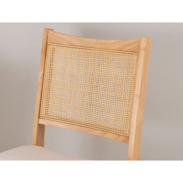 Catalina Beige and Rattan Cane Folding Dining Side Chair, image 8