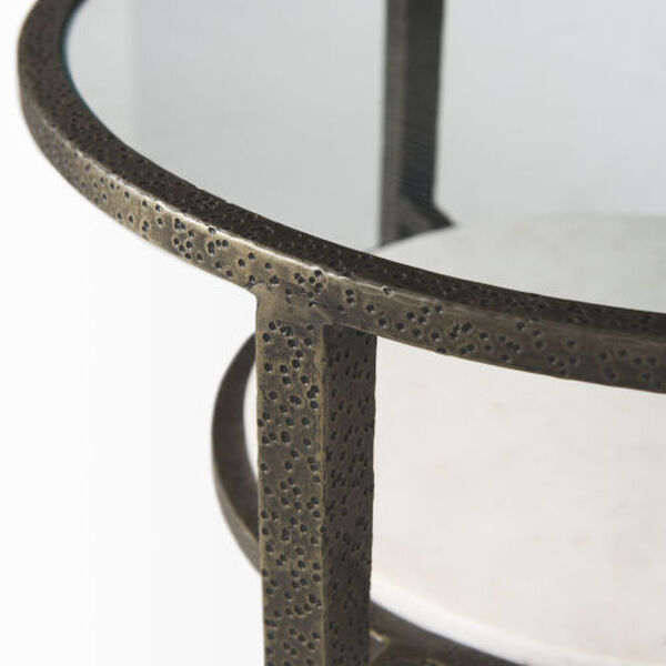 Felicity White and Antique Gold Accent Table, image 6