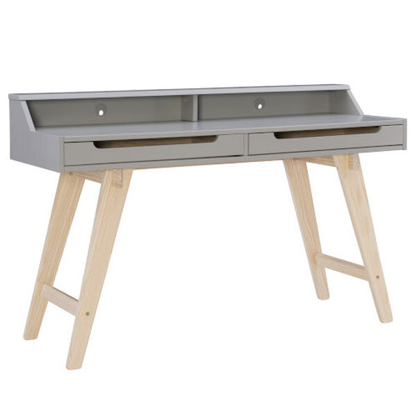 Russ Gray Two-Drawer Desk, image 1