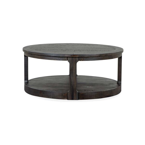 Boswell Black Round Cocktail Table with Casters, image 5