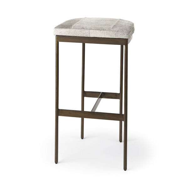 Milie Gray and Gold Bar Stool, image 1