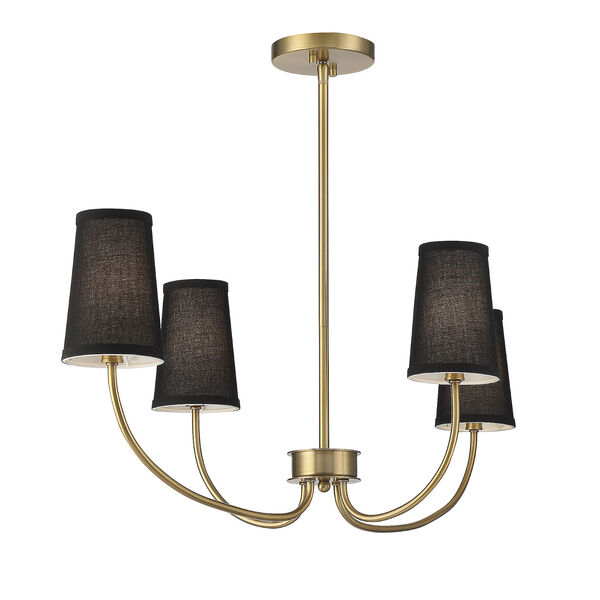 Lowry Natural Brass Four-Light Chandelier, image 4