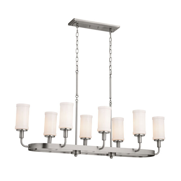 Homestead Classic Pewter Eight-Light Linear Chandelier, image 1
