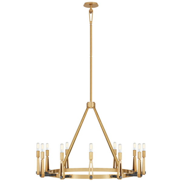 Alpha Grande Chandelier in Hand-Rubbed Antique Brass and Bronze by Thomas O'Brien, image 1