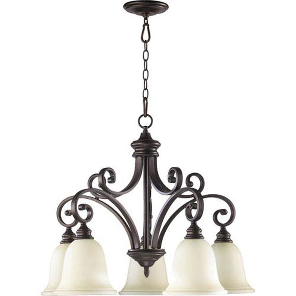 Bryant Five-Light Oiled Bronze with Antique Gold Chandelier, image 1