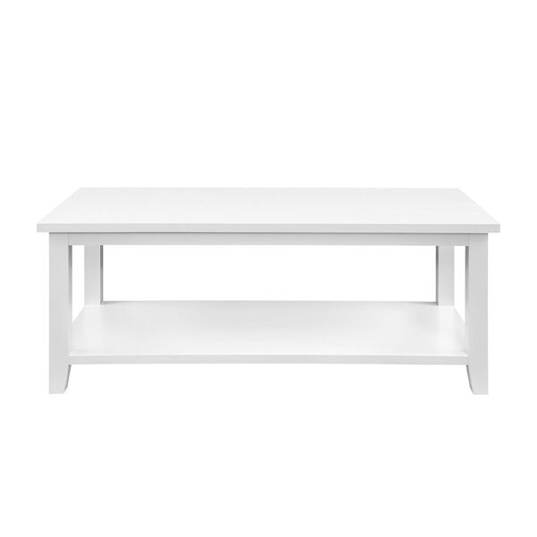 Simple White Wood Coffee Table, image 4