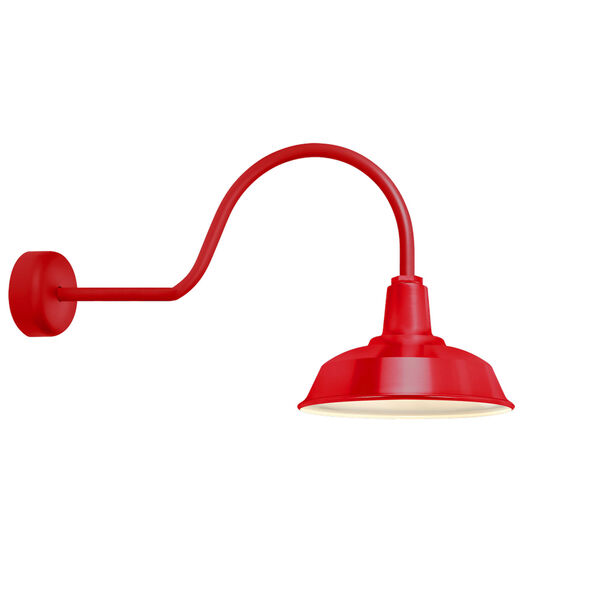 Heavy Duty Red One-Light 16-Inch Outdoor Wall Sconce with 30-Inch Arm, image 1