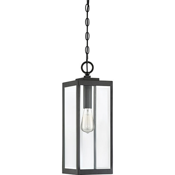 Pax Black One-Light Outdoor Pendant with Beveled Glass, image 2