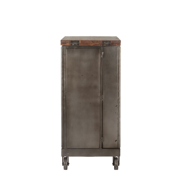 The Iron City Gun Metal 39-Inch Cabinet with Wheels, image 4