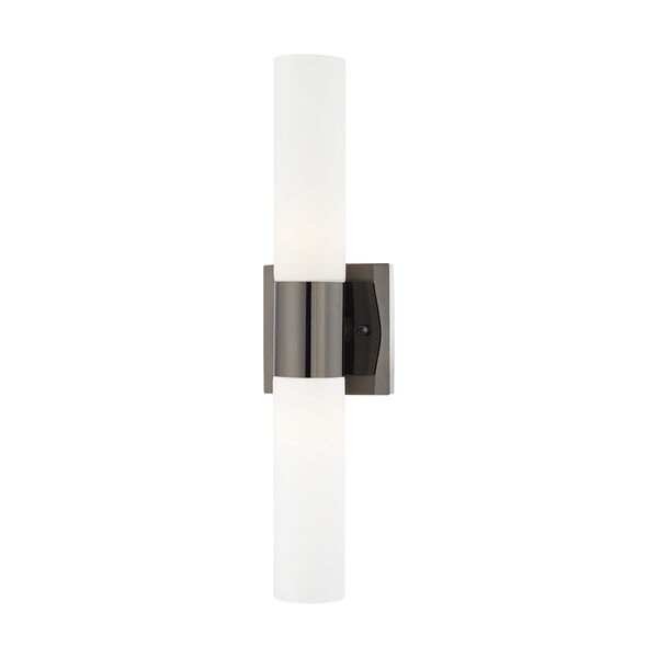 Aero Black Chrome 18-Inch Two-Light ADA Bath Vanity with Hand Blown Satin Opal White Twist Lock Glass, image 3