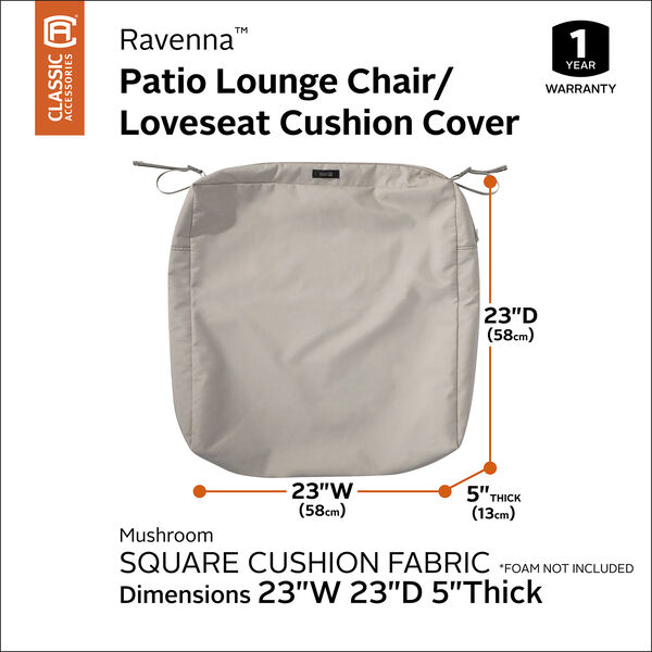 Maple Mushroom 23 In. x 23 In. Square Patio Seat Cushion Slip Cover, image 3