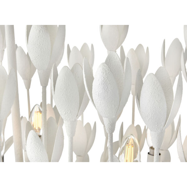 Flora Textured Plaster 10-Light Linear Chandelier, image 4