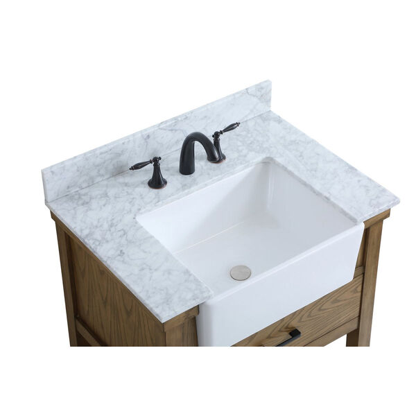 Clement Natural 30-Inch Single Bathroom Vanity with Backsplash, image 3