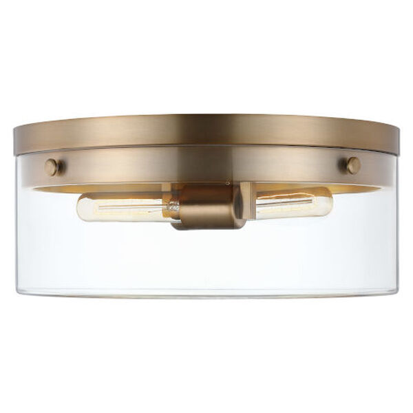 Intersection Burnished Brass Two-Light Flush Mount, image 3