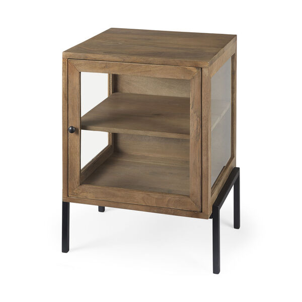 Arelius Light Brown and Black End Table, image 1