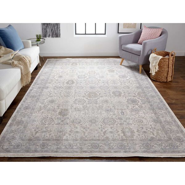 Marquette Gray Silver Ivory Area Rug, image 2