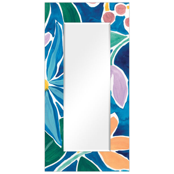 Tiki Square Blue 72 x 36-Inch Rectangular Beveled Floor Mirror, image 6