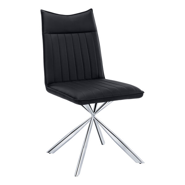 Black and Chrome Dining Chair, Set of 2, image 1