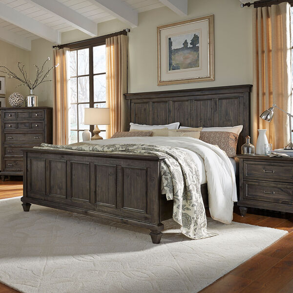 Calistoga King Panel Bed in Weathered Charcoal, image 4