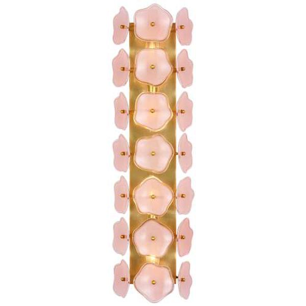 Leighton Soft Brass Four-Light Wall Sconce with Blush Tinted Glass by kate spade new york, image 1