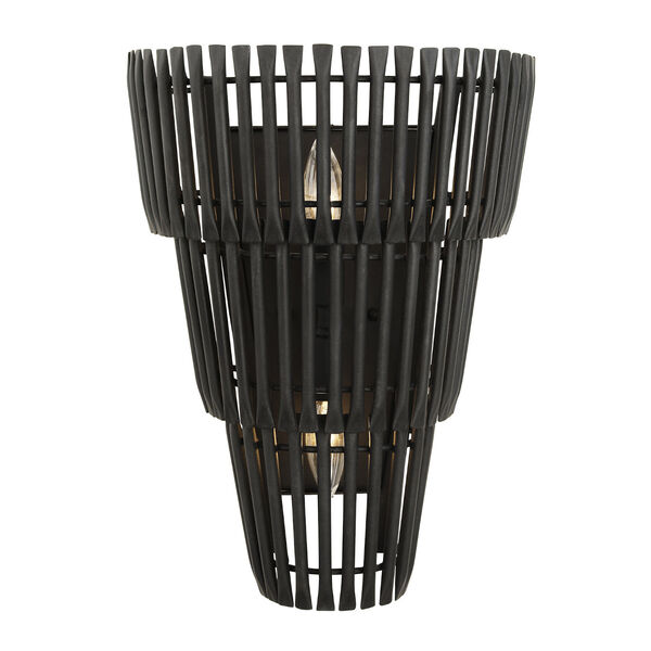 Apollo Carbon Two-Light Wall Sconce, image 1