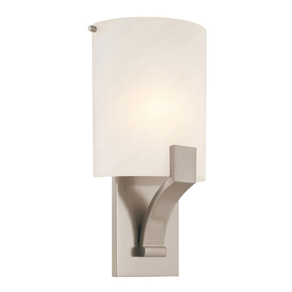 Greco 8-Inch Satin Nickel Fluorescent Sconce, image 1
