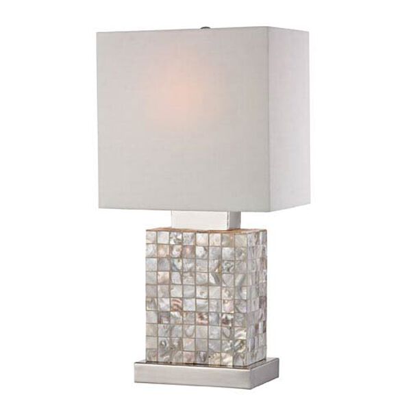 Mother of Pearl and Chrome 17-Inch One Light Table Lamp, image 1
