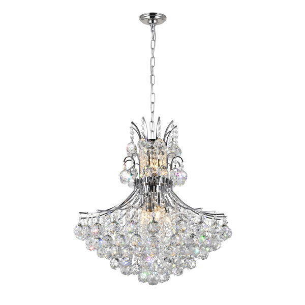 Princess Chrome 10-Light Chandelier with K9 Clear Crystal, image 1