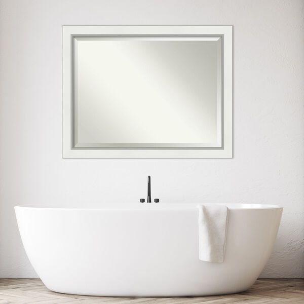 Eva White and Silver Bathroom Vanity Wall Mirror, image 5