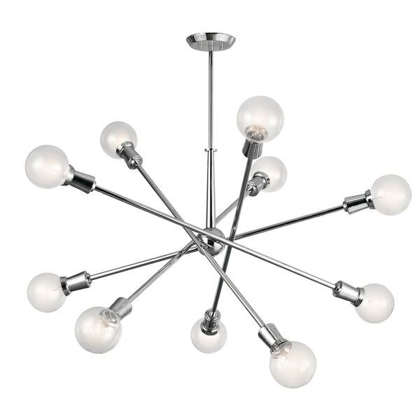 Armstrong Chrome 47-Inch Ten-Light Chandelier, image 1