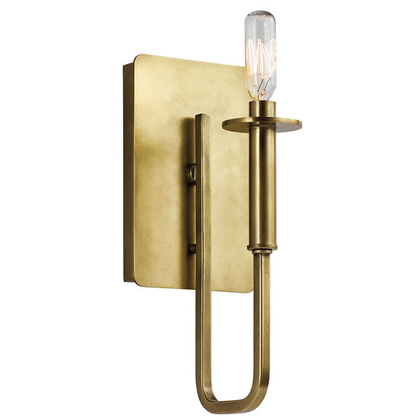 Alden Natural Brass One-Light Wall Sconce, image 1