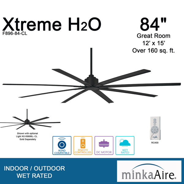 Xtreme H2O Coal 84-Inch Outdoor Ceiling Fan, image 4