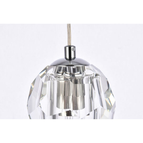 Eren Chrome 12-Inch Three-Light Pendant with Royal Cut Clear Crystal, image 6