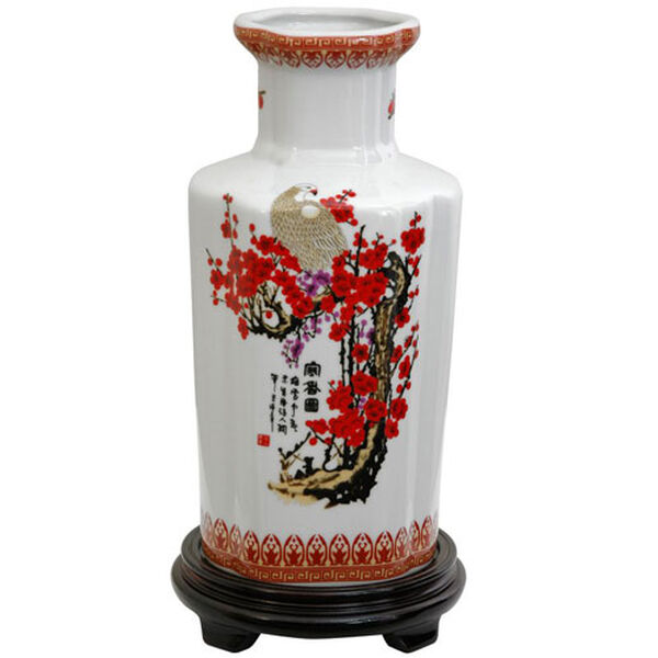 12 Inch Porcelain Vase Cherry Blossom, Width - 6 Inches, image 1