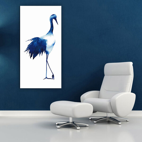 Ink Drop Crane 1 Frameless Free Floating Tempered Glass Panel Graphic Wall Art, image 1