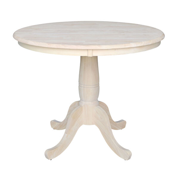 Unfinished 36-Inch Round Pedestal Dining Table, image 1