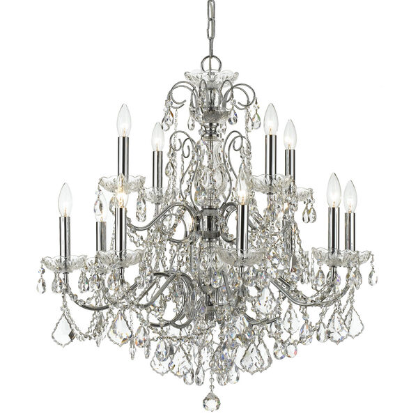 Imperial Wrought Iron Crystal 12 Light Chandelier with Swarovski Spectra Crystal, image 1