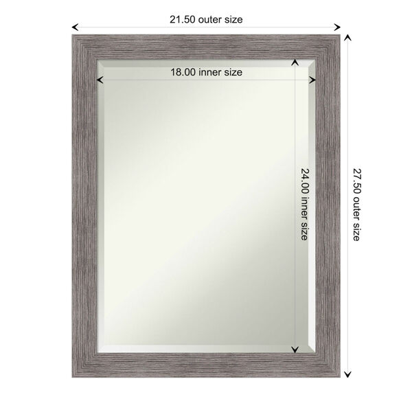 Pinstripe Gray 22W X 28H-Inch Bathroom Vanity Wall Mirror, image 6