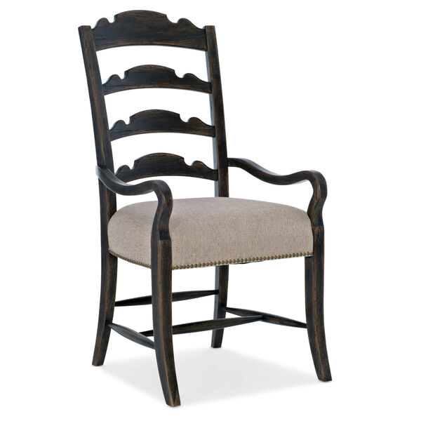 La Grange Antique Varnish Ladderback Arm Chair, image 1