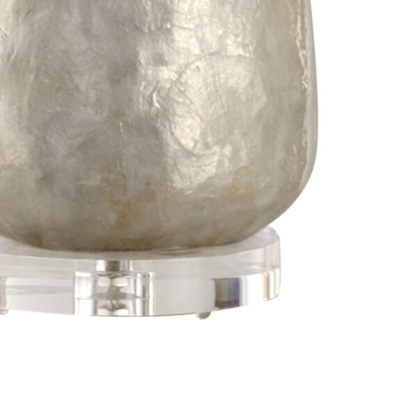 Off White One-Light  Shell Covered Urn Lamp, image 2