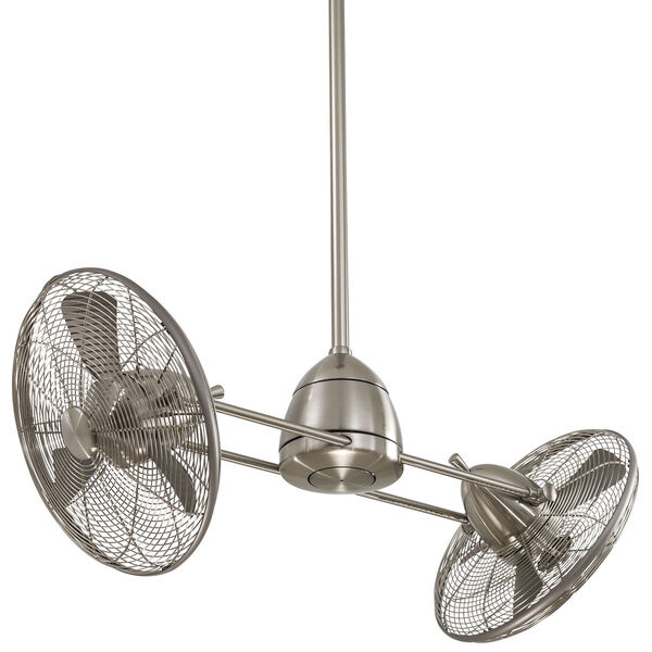 Gyro Brushed Nickel Wet 42-Inch LED Outdoor Ceiling Fan, image 1
