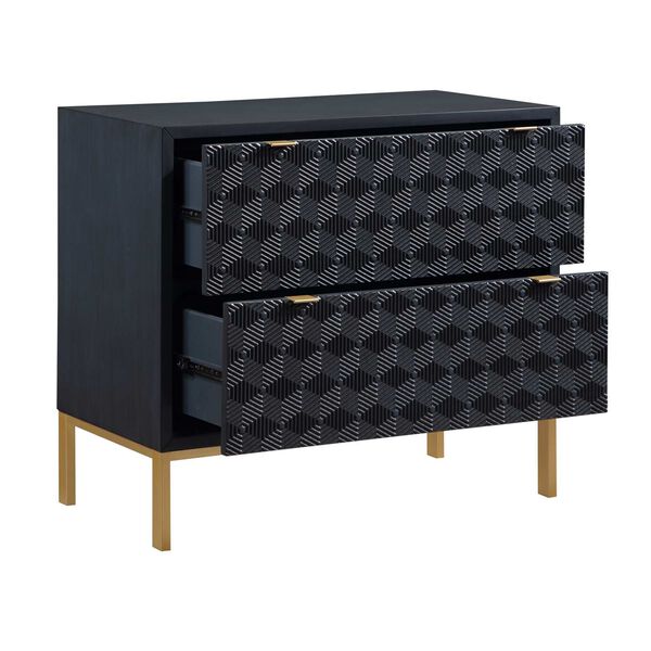 Prism Royal Blue and Gold Two Drawer Chest, image 3