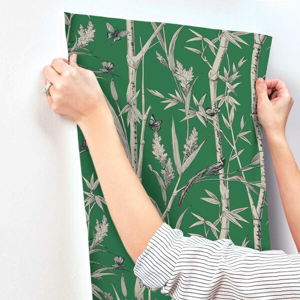 Bambou Toile Green Wallpaper, image 6