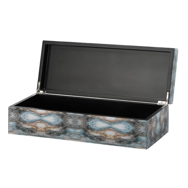 Rorschach Indigo Blue Lacquer Decorative Box, image 2